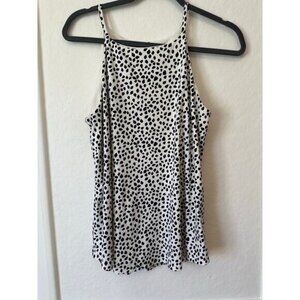 Fortune & Ivy Sleeveless Dalmatian Print Top